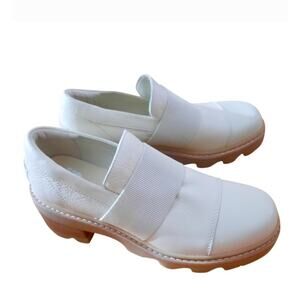 Sorel Womens  Cream Joan Now City Chunky Platform Sole Loafers Size 10